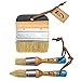1st Place Ultra Chalk & Wax Natural Bristle Brush Set - 2 Piece Brush Set & 4" Flat Brush - (3 Brushes)