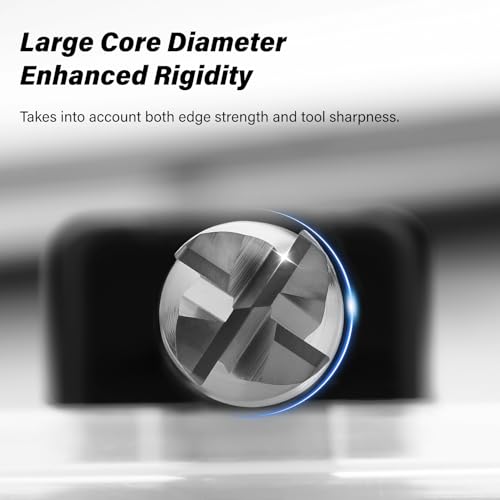 Image of 1 /8 inch Carbide Corner Radius End Mills - 0.03 inch Corner Radius, AlTiN Coated, 4 Flute Endmill for Milling Alloy Steel, Iron, Copper