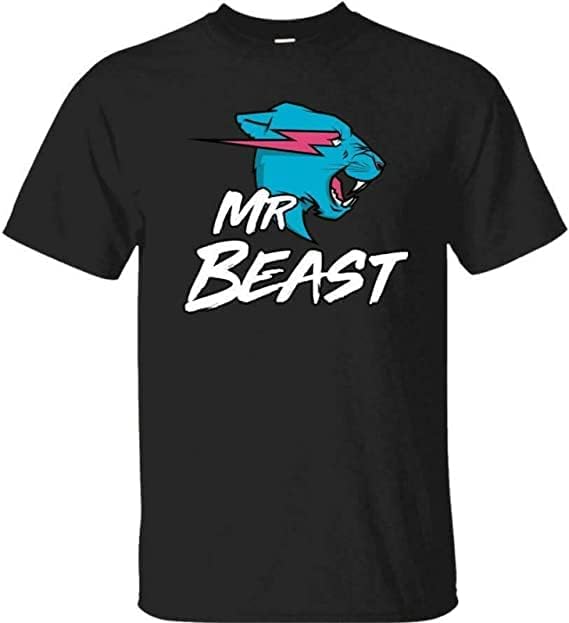 MR Beast CAT Graphic t Shirt Lightning Tee Top Youtuber Merch Gamer Adults