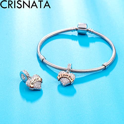 Niece i Love You Cuore Ciondolo Charms in Argento
