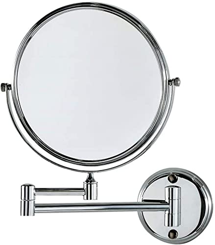 InnMart Wall Mounted Shaving/Makeup/Bathroom Mirror, 3X Magnification and 8" Dia (Brass)-image-24