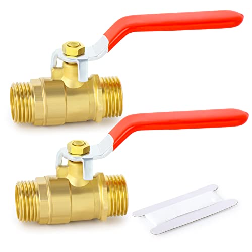 ERGAOBOY 2 piezas 1/2 BSP macho a macho válvula de bola de latón, apta para conexión de accesorios de tubería