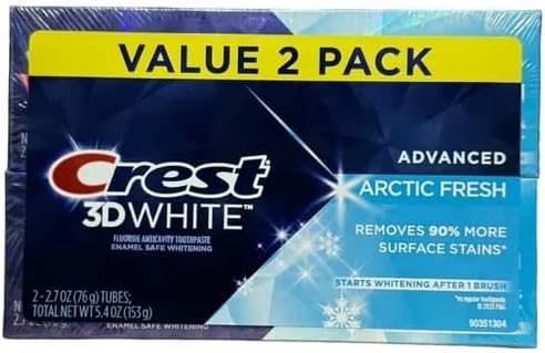 3D White Advanced Whitening Toothpaste, Arctic Fresh, 2.7 oz Value 2 Pack