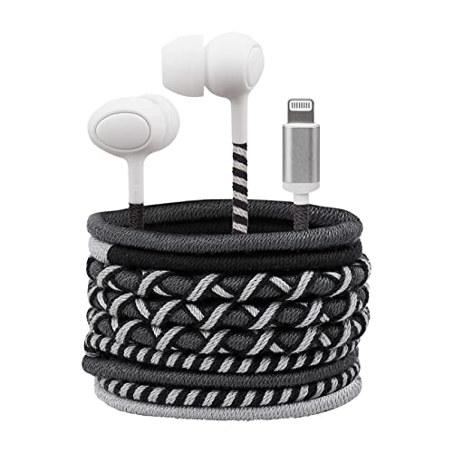 URIZONS Auriculares alámbricos con Cable - y Control Remoto para iPhone 7/8/max/12/11 iPod Mac tabletas portátiles Trenzado Tejido a Mano Tribe Hilo Cover
