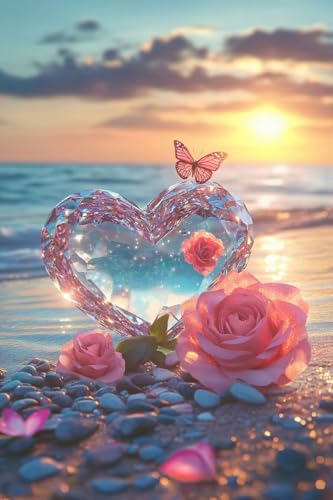 Peinture diamant fleurs 40x60cm pour loisir créatif adulte et kit mosaïque complet