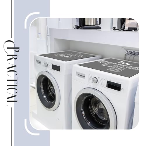 Teenyyou 2 Pcs Washer and Dryer Covers Top Protector Mat Non Slip Washing Machine Cover Dust Proof Quick Drying Protective Dust Cover Pad for Laundry Room Kitchen (26.5 x 26.5 Inch,Classic Style)