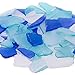 Sea Glass | Cobalt Blue Aqua and Frosted White Colored Sea Glass Mix | Sea Glass for Decoration and Craft | Plus Free Nautical eBook by Joseph Rains (22 Ounces)
