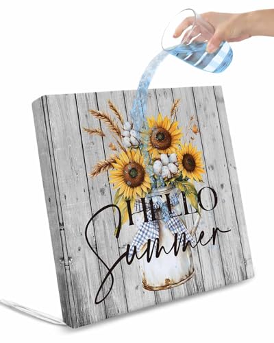 2 Pack Spring Sunflowers Waterproof Cushion Covers with Ties, Outdoor Patio Chaise Lounge Chair Seat Cushion Slip Covers Replacement(Only Cover) Summer Blossoming Botanical Floral 20