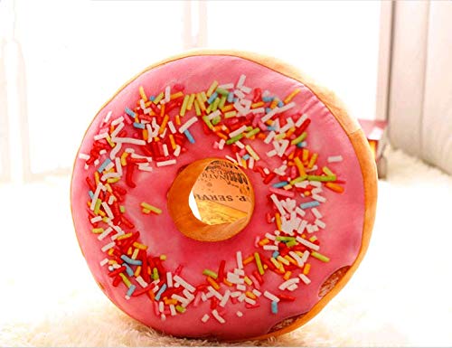 Nunubee Zierkissen Dekorative Donuts Kopfkissen PP Baumwolle Sofakissen Dekokissen Schaumstoff Gefüllt Spielzeug, Rosa