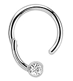 chirurgischer stahl ohrringe Piercing Ring BCR, Septum Clicker mit Steinkugel