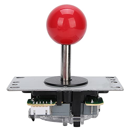 Hapivida DIY Spiel Joystick Kit Rotes Kampfspiel Zubehör, Einschließlich 1x Arcade Joystick, 10x LED Arcade Tasten, 1x Zero Delay USB Encoder(Rot) Cover