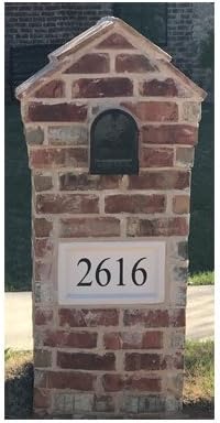 Personalized Address Plaque by ABC Address Blocks. 9" x 15" Recessed Style. Pre-Cast Stone. Engraved Sign for Mailbox.