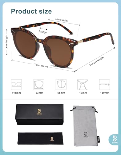 Image of SOJOS Sunglasses Womens Trendy 2025 Classic Round Retro Vintage Shades Large Frame Sunnies SJ2067