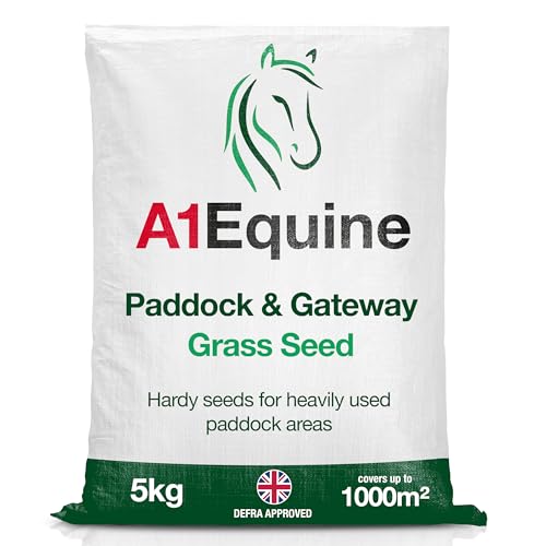 A1 Lawn, Paddock & Gateway Grass Seed - UK Fast Growing, Hard Wearing & Animal Friendly, Ideal for Horse Grazing, Repair, New Grass, Over Seeding & Thickening, DEFRA, FERA, SASA Certified, 5kg