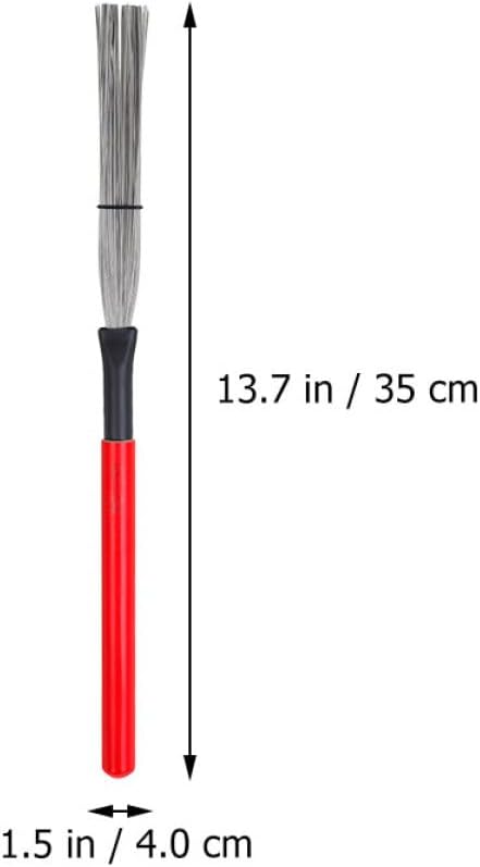 2pcs Jazz Drum Brushes Wooden Handle Steel Wire Drum Brush for Percussion and Easy to Use for Drummers and Jazz Musicians