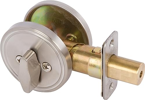 Delaney One Sided Full Bore Deadbolt Satin Nickel
