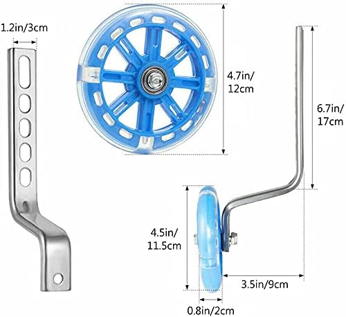 Miniatura 7 de Houseen Ruedas de entrenamiento para bicicleta de niños, 1 par de ruedas de entrenamiento de bicicleta con flash LED, ruedas de apoyo