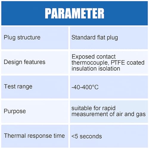 Image of 2 Meter K-Type Temperature Sensor Mini-Connector Probe Sensor Temperature Sensors Measure Range -40 to 400 Degrees Celsius (-104 to 752 Degrees Fahrenheit) for Thermocouple Sensors(5 Pieces)