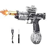 Up to 32ft Long Range Water Gun, 500cc Electric Water Gun, Waters Guns Toy Pistol, Full Automatic Electric Squirt Guns With Lights, Watersss Gunss Toys for Pool Party Beach Adults Kids (black)