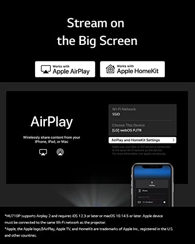 Lg Cinebeam Uhd 4K Projector Hu710Pw - Dlp Home Theater Smart Projector, White #TOP3