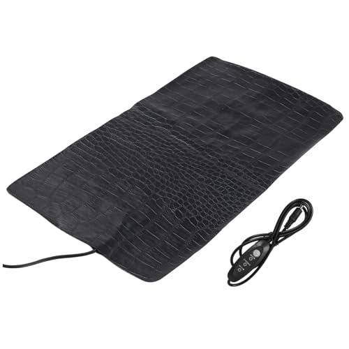 UKCOCO Pet Heated Mat USB Temperature Settings Heating Cushion for Dogs and Cats Durable and Easy Indoor and Outdoor Use Black Color