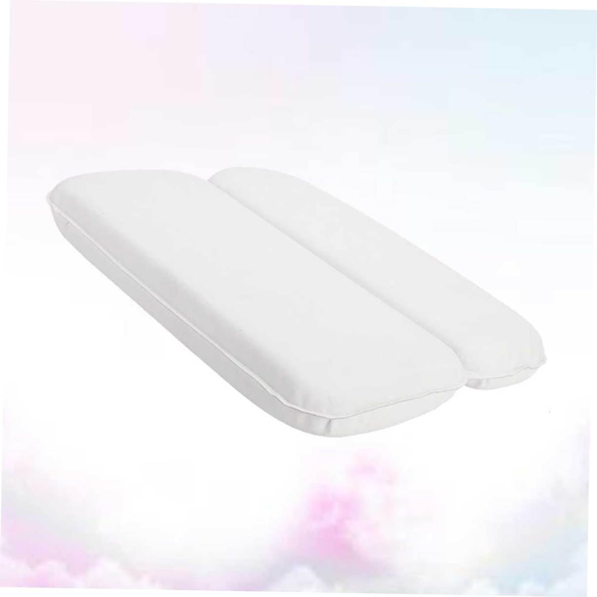 Cuscino Bagno in Spugna PU con Ventosa Antiscivolo Supporto Cervicale Ergonomico per Vasca e Spa Bianco