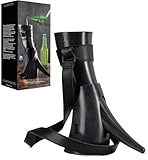 BLKSMITH Viking Drinking Horn | Dishwasher Safe and BPA free Viking Horn Drinking Cup | 24 oz Plastic Beer Glass with Leather Holster and Matching Stand | Black
