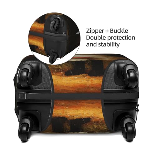 White Ghost Holding Orange Pumpkin Elastic Travel Luggage Covers Dustproof Scratch-Resistant Suitcase Protector Fit 22-24 Inch2