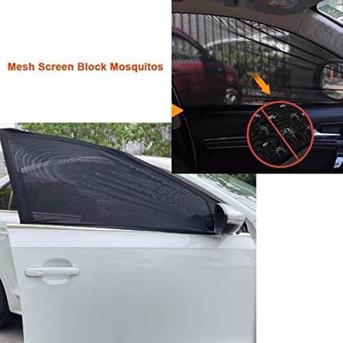 2Pack Front Car Window Screen Mesh Cover up to 40", Sunshade Anti-UV Rays, Privacy Shade Car Camping Net for Ventilation by Soulian - Image 4
