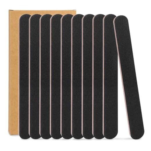 Nail File 10 PCS Professional Double Sided 100/180 Grit Nail Files Emery Board Black Manicure Pedicure Tool and Nail Buffering Files
