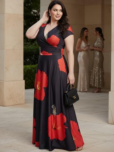 Image of KOH KOH Womens Long Modest Floor Length Flowing Summer Print Maxi Dress