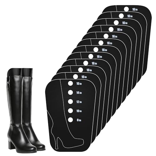 Apoway 8 Pieces (4 Pairs) Boot Shaper Form Inserts, Tall Boot Support, Reusable Shoe Tree Shape Holder for Women and Men, Black