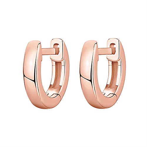 Image of PAVOI 14K Gold Plated Chunky Huggies Earrings for Women - 925 Sterling Silver Posts Small Gold Huggie Hoop Earrings - Ultra Thick Hoops Trendy Jewelry