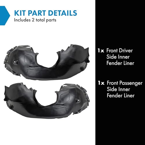 TRQ Front Inner Fender Liner Set Compatible with 2012-2018 Ford Focus FO1248150 FO1248160 FO1249150 FO1249160 by TRQ - Image 2