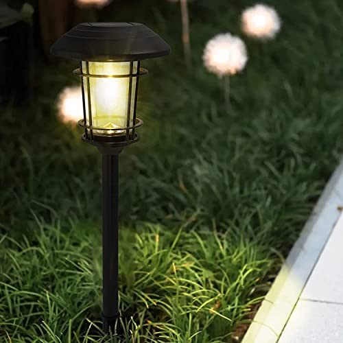 Grand Patio Solar Outdoor Lights, 5 Pack, Glass Light Aluminum & Steel Frame, Waterproof, All-Weather Pathway Light, Automatic Dusk And Dawn Sensor (Slate Gray) #TOP3
