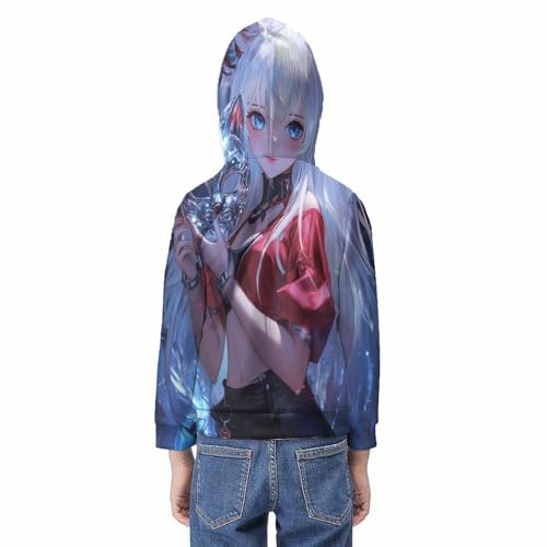 Sweat à capuche imprimé 3D chat pull sport unisexe décontracté 12-14 ans - 4