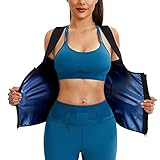 Junlan Sauna Suit for Women Waist Trainer Vest Sweat Tank Top Shaper for Women with Zipper (Blue, XX-Large)