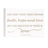 Carol's Inspirations 1 Corinthians 13 Wall Art | Faith Hope Love Decor Engraved with Bible Verse | R