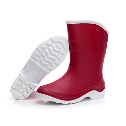 Kontai Women Half Calf Ankle Rubber Rainboots 2 Color Waterproof Boots For Garden Rain Round Toe Rainboots Size 6.5 #TOP1