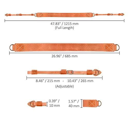 MegaGear SLR, DSLR Sierra Series Genuine Leather Camera Shoulder or Neck Strap - Thumbnail 4