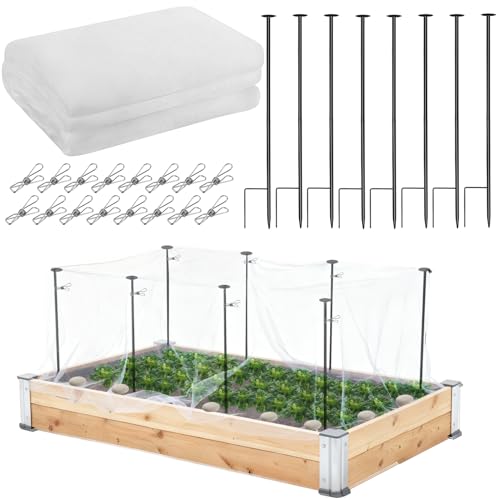 Metal Garden Netting Kit, 8 Pack 2.6ft Raised Garden Bed