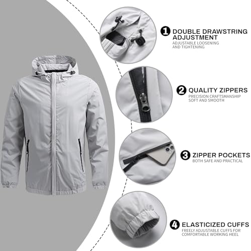 Chaqueta Ligera Rompeviento con Capucha para Hombre miniatura 4