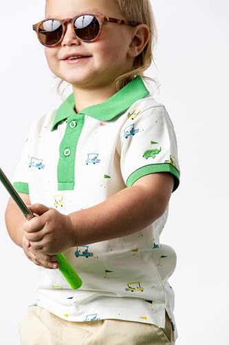 Image of monica + andy Short Sleeve Polo & Short Set, 100% Organic Clothes for Boys, Sizes for Kids, Toddler & Baby