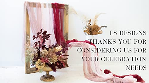 Ls Designs Rustic Cotton Gauze Cheesecloth Table Runner 36 Inch X 180 Inches (3 Ft X 15 Ft) Open Edge, Non-Serged, Wedding, Bridal Shower, Baby Shower, Wedding Drapery, Table Runner (Dusty Rose) #TOP7