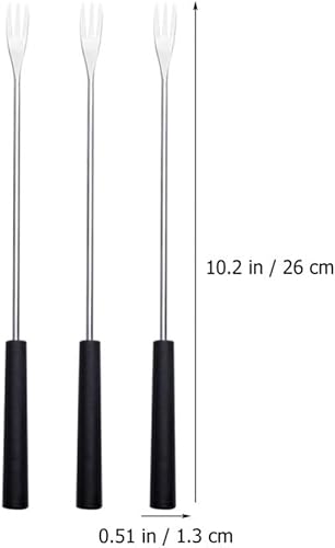 Miniatura 4 de Kichvoe 12 tenedores para fondue de acero inoxidable, tenedores de chocolate de mango largo, herramienta de inmersión de fondue de queso, palitos de