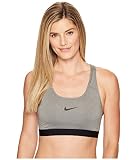 Nike Women's Classic Pro Padded Sports Bra, Carbon Heather/Black/Black, Medium