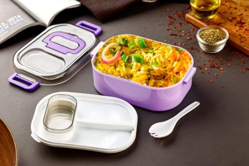 Image of Stainless Steel Lunch Box with Leak Proof Lid, BPA Free Tiffin Box for Kids & Adults, Airtight Bento Lunch Container for Office, School & Travel