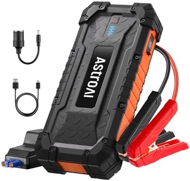 AstroAI S8 Ultra 4000A Jump Starter, 24000mAh Car Starter(All Gas, Up to 12L Diesel Engine), 12V Auto Battery Booster Pack, Jump Box with USB Quick Charge and DC/Type C Port, LED Light, Jumper Cable