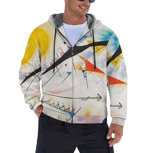 Sweat à capuche zippé avec doublure douce et motifs colorés pour l'hiver
