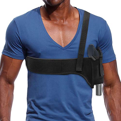 Shoulder Holster Under Arm Deep Concealment Universal Underarm Gun Holster for Men and Women for All Pistols Right and Left Hand Subcompact Compact Pistols Bodyguard Black